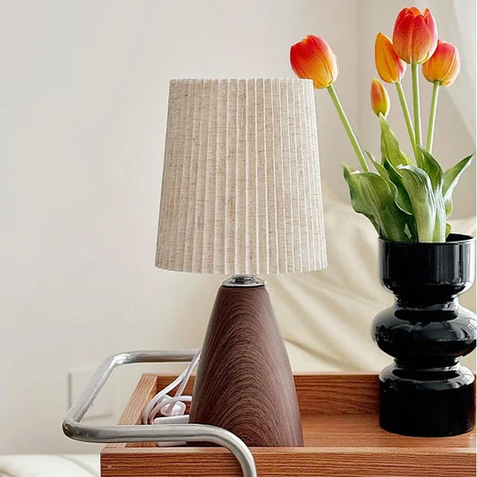 Nelo Pleated Conical Table Lamp | Celestre