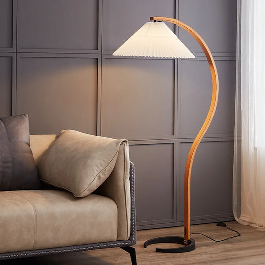 Kera Wooden Arc Floor Lamp | Celestre