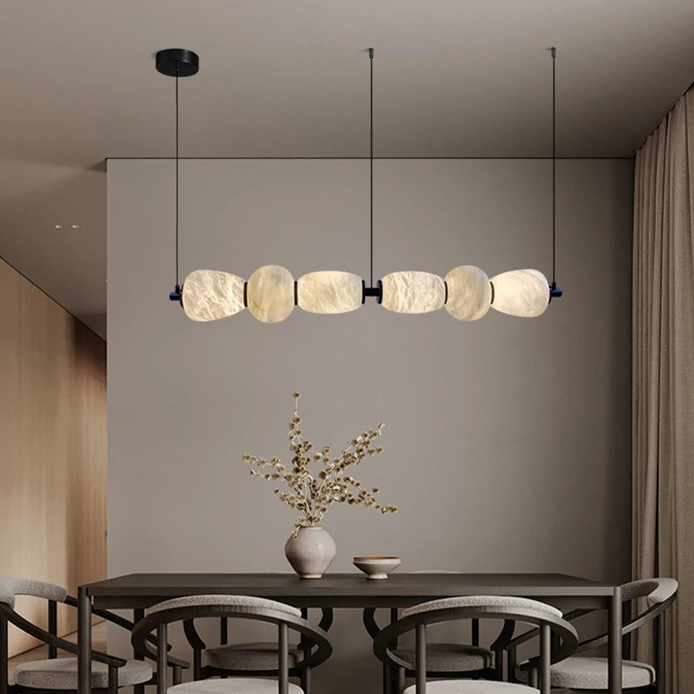 Zilo Linear Alabaster Chandelier 6 Lights | Celestre