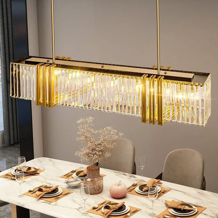 Bira Linear Fringe Crystal Chandelier L 200 cm 12 Lights | Celestre