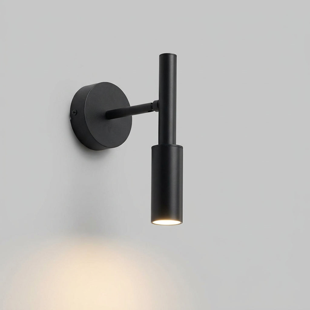 Senni Minimalist Brass Cylinder Up Down Wall Light Black | Celestre