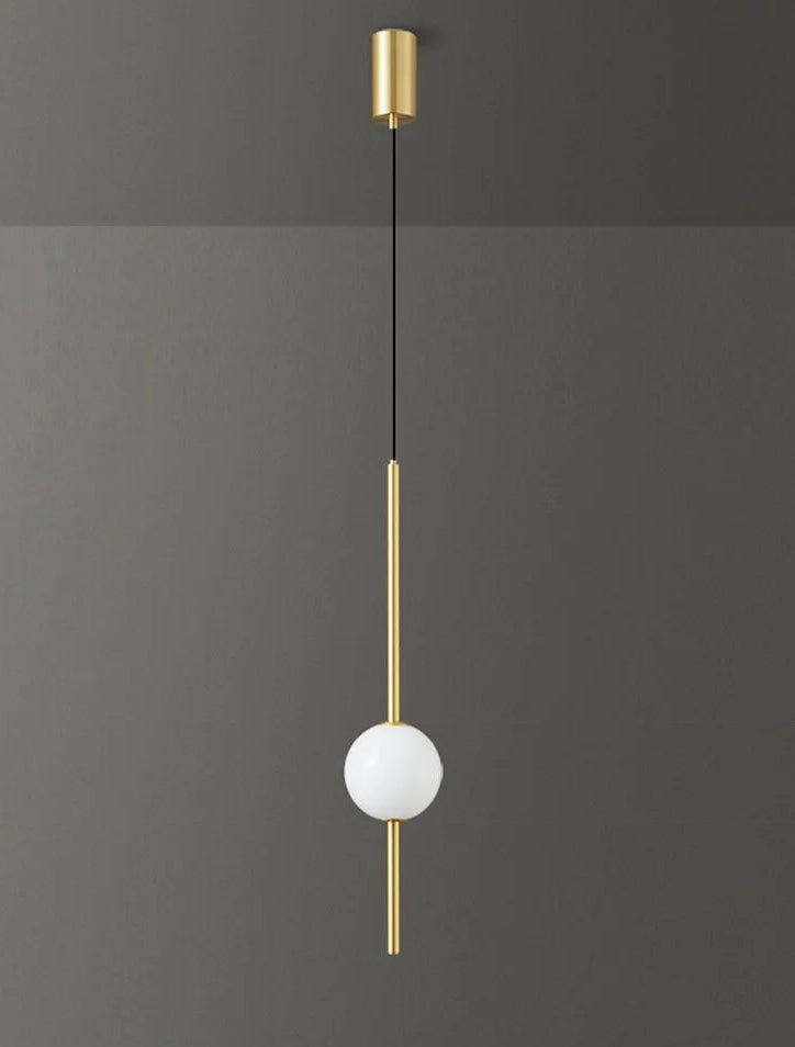 Olure Glass Ball Pendant Light Brass 1 Head | Celestre