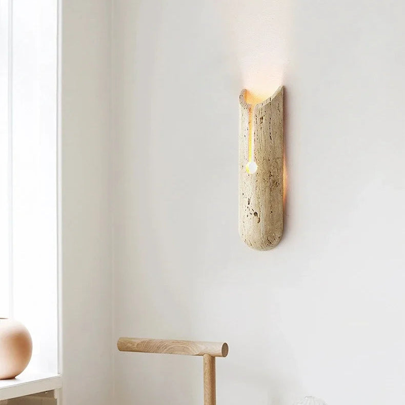 Tira Travertine Cylindrical Slit Wall Light | Celestre