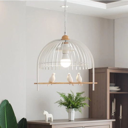 Cryn Bird Cage Pendant Light White | Celestre