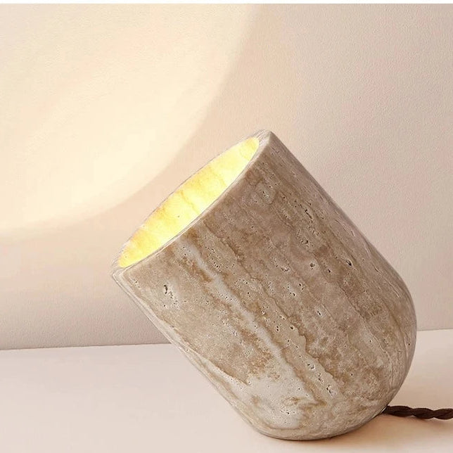 Sova Travertine Halo Table Lamp | Celestre