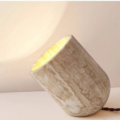 Sova Travertine Halo Table Lamp | Celestre