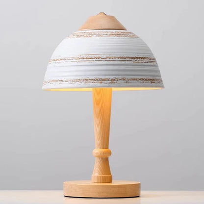 Iren Dome Ceramic Wooden Table Lamp Log Wood | Celestre