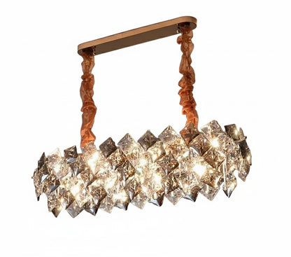 Bella Shingled Crystal Linear Chandelier | Celestre