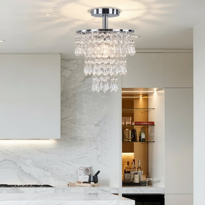 Velin Crystal Beaded Ceiling Light Chrome | Celestre