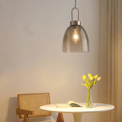 Duvra Nordic Smoked Glass Bell Pendant Light | Celestre