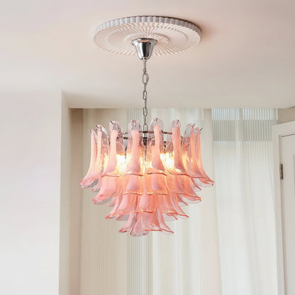 Feno Mid Century Glass Petal Chandelier Dia65cm-4 layers | Celestre