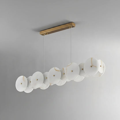 Jyna Alabaster Linear Discs Chandelier | Celestre