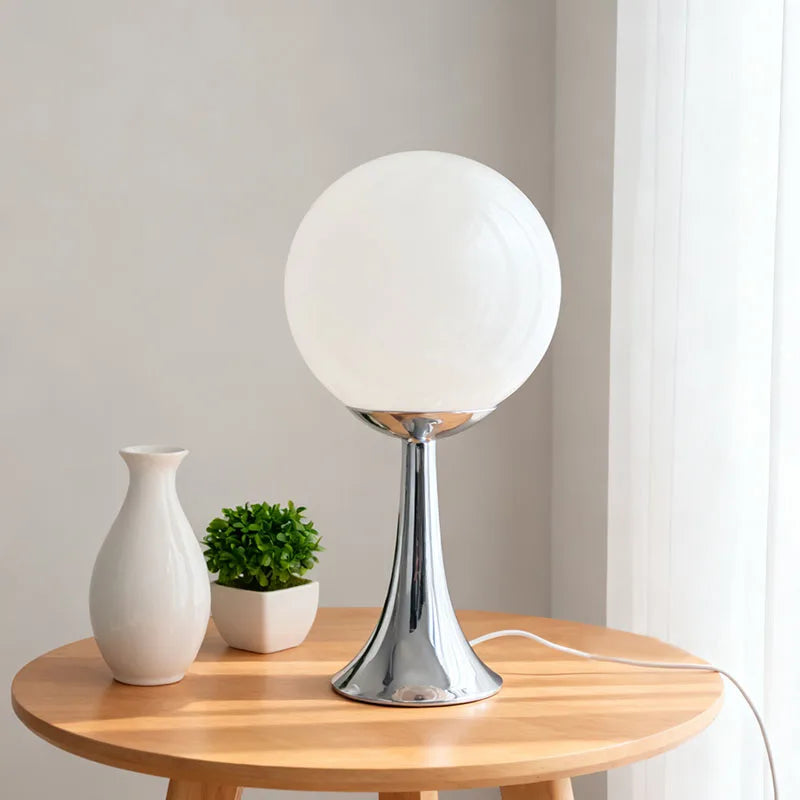 Bina Globe Trumpet Table Lamp White | Celestre