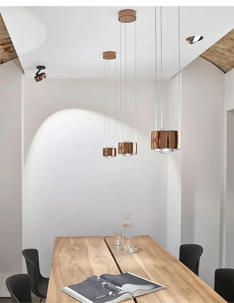 Mavri Minimalist Lens Drum LED Pendant Light | Celestre