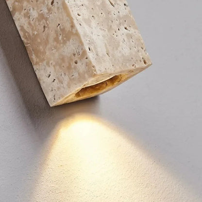 Arova Linear Travertine Orb Wall light | Celestre