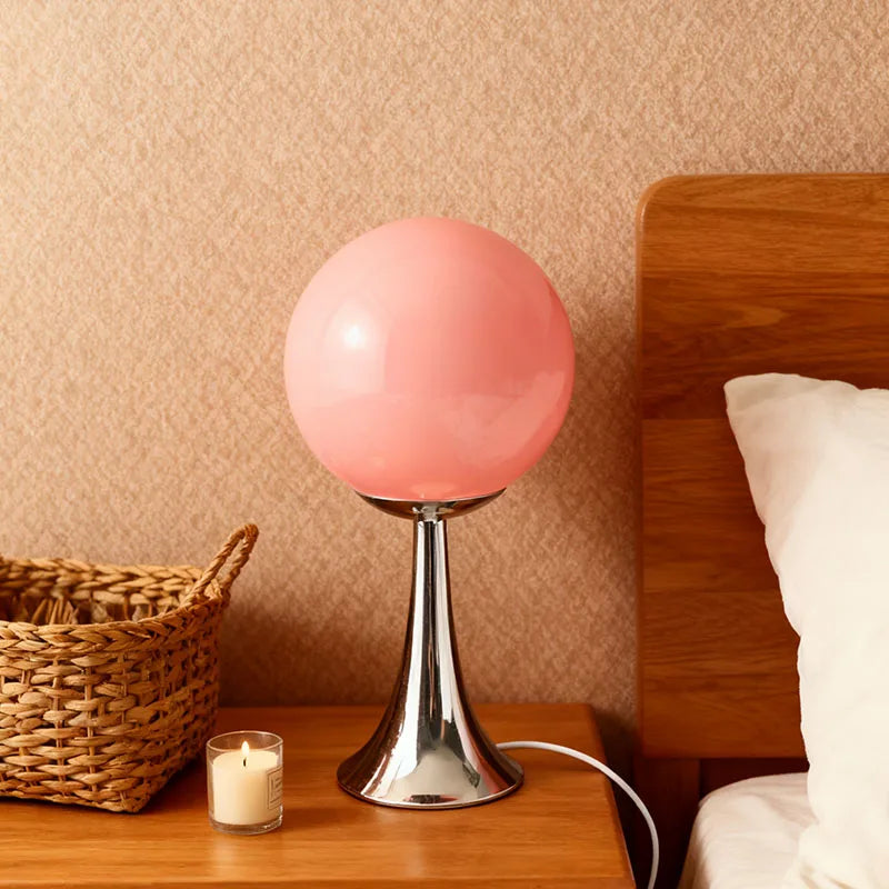 Bina Globe Trumpet Table Lamp Pink | Celestre