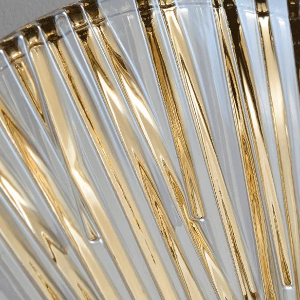 Erel Ribbed Layered Round Wall Light | Celestre
