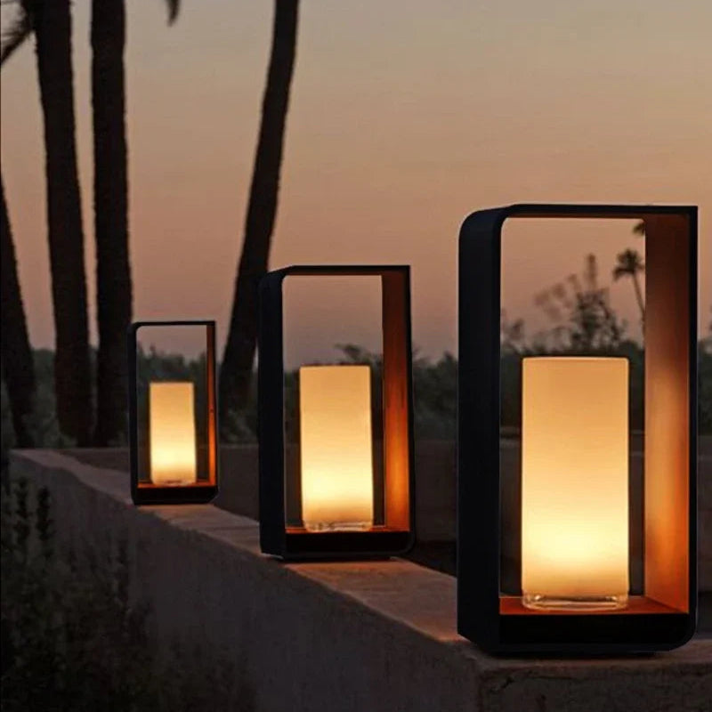 Tezri Rectangular Tube Outdoor Floor Lamp H 42 cm | Celestre