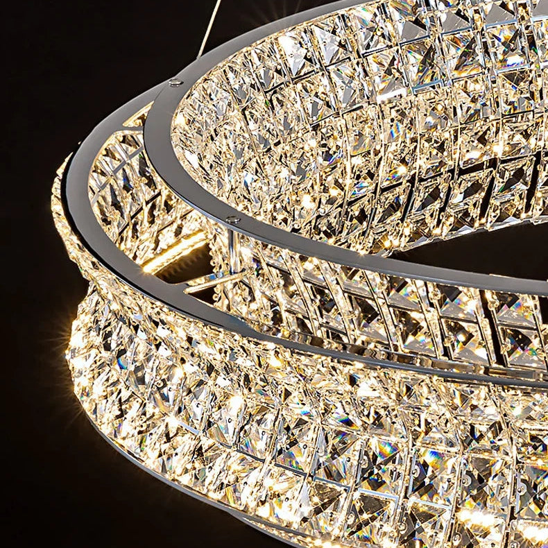 Dril Crystal Prism Ring Chandelier | Celestre