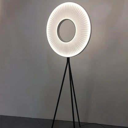 Fori Tripod Donut Pleated Floor Lamp Neutral | Celestre