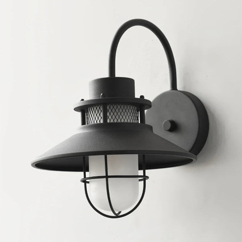 Duxi Outdoor Gooseneck Wall Light Black | Celestre