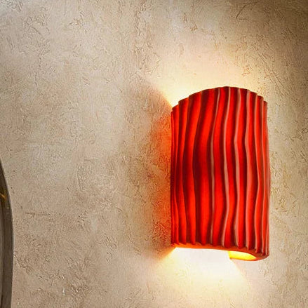 Kyra Fluted Wavy Bi Directional Wall Light | Celestre