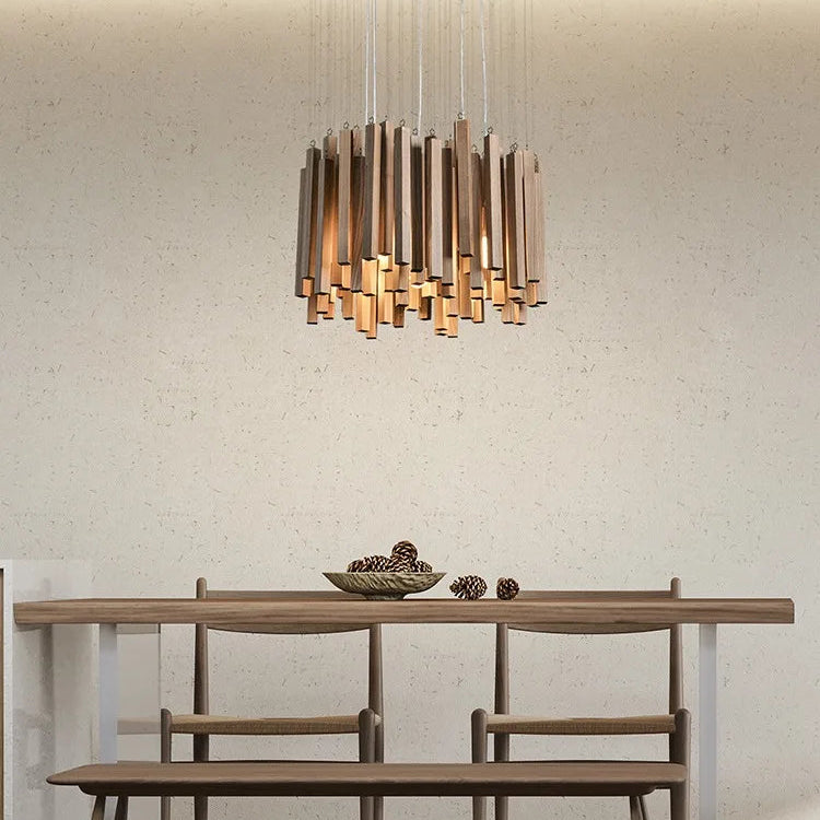 Azera Retro Wood Chandelier | Celestre