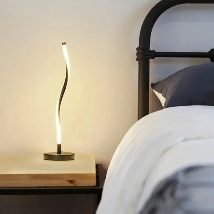 Enra Nordic Curved LED Lamp Table Lamp Black | Celestre