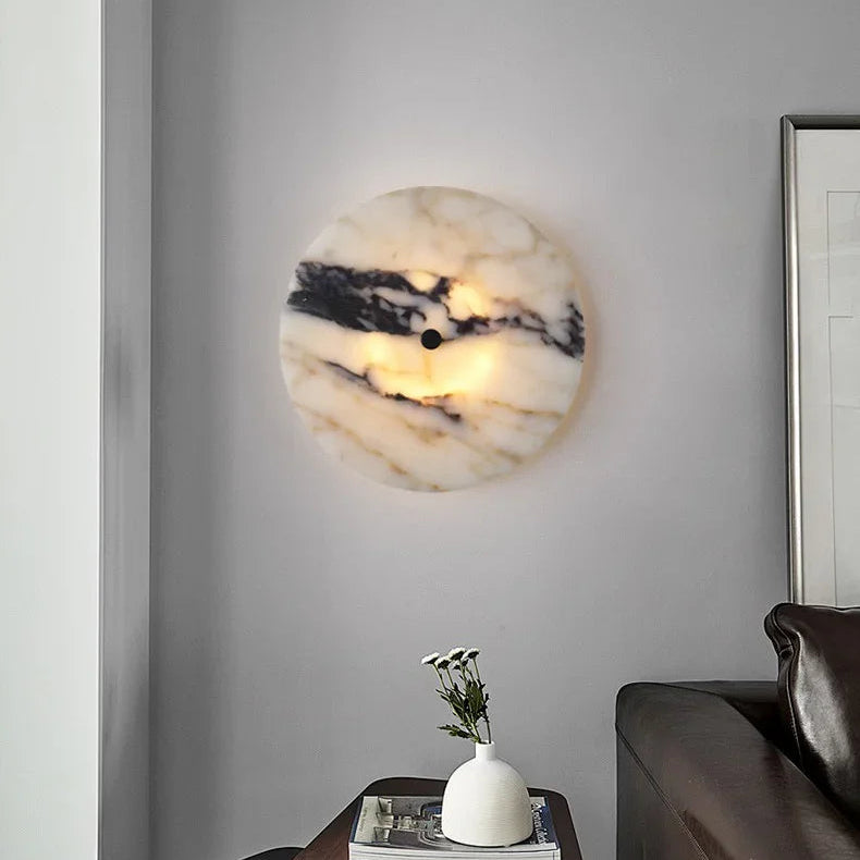 Lazi Marble Disc Backlit Wall Light D 25 cm | Celestre