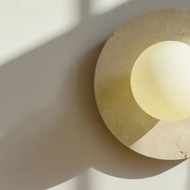 Zori Travertine Round Globe Wall Light | Celestre