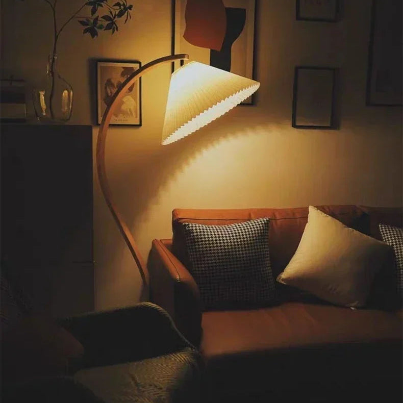 Kera Wooden Arc Floor Lamp | Celestre