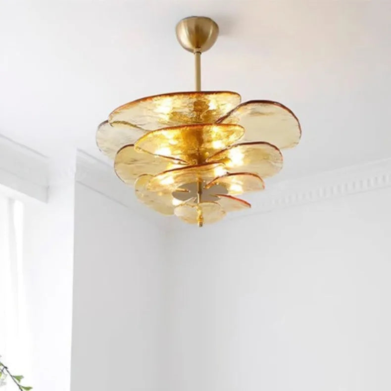 Lyric Lotus Leaf Chandelier Amber | Celestre