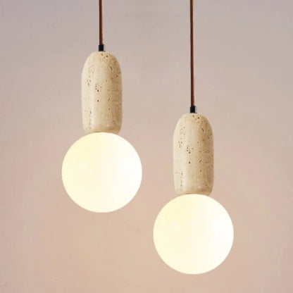 Zorie Travertine Globe Pendant Light | Celestre