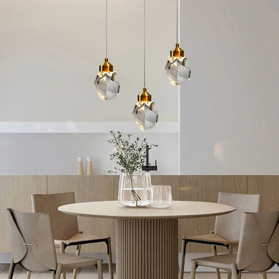 Alero Faceted Crystal Pendant Light | Celestre