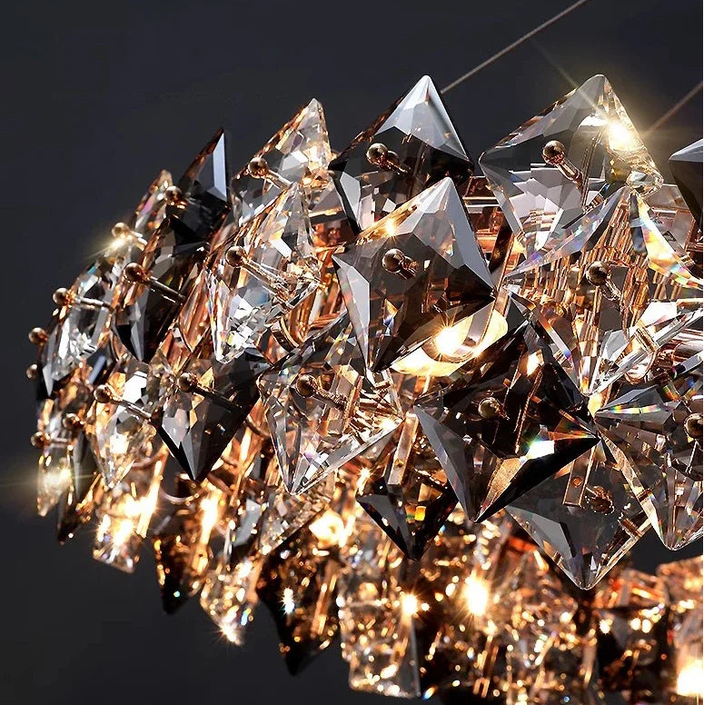 Aera Gem-Cut Round Crystal Chandelier | Celestre