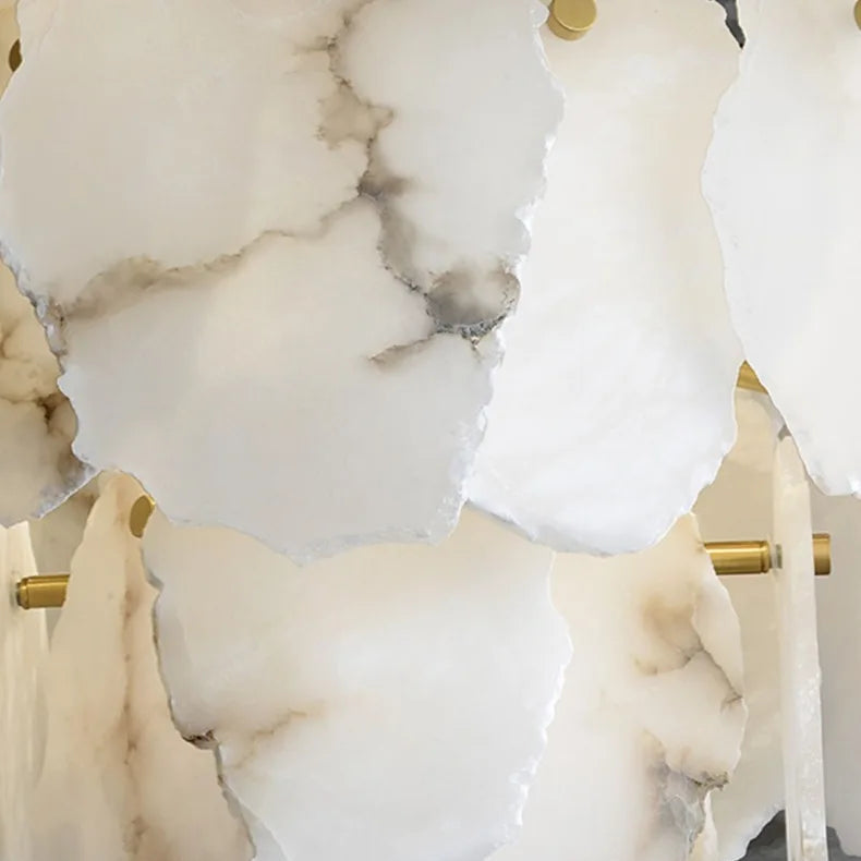 Tiva Round Alabaster Layered Chandelier | Celestre