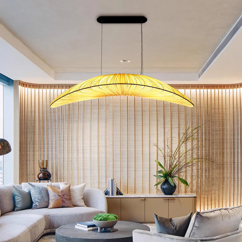 Yira Fabric Floating Boat Chandelier Beige L 100 cm | Celestre