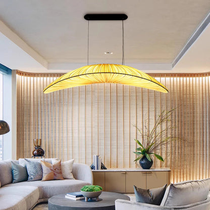 Yira Fabric Floating Boat Chandelier Beige L 100 cm | Celestre