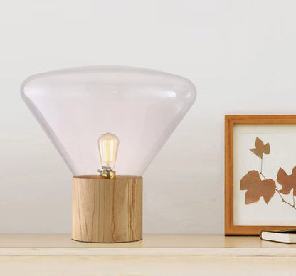 Elsen Nordic Wooden Glass Lamp Transparent Small | Celestre