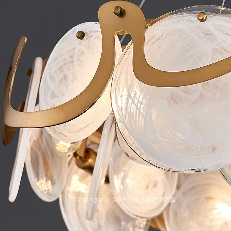 Kino Round Stained Glass Discs Chandelier | Celestre