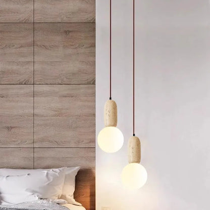 Zorie Travertine Globe Pendant Light Neutral | Celestre