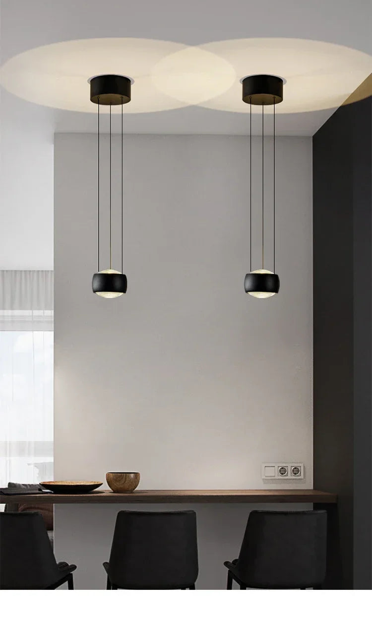 Mavri Minimalist Lens Drum LED Pendant Light | Celestre