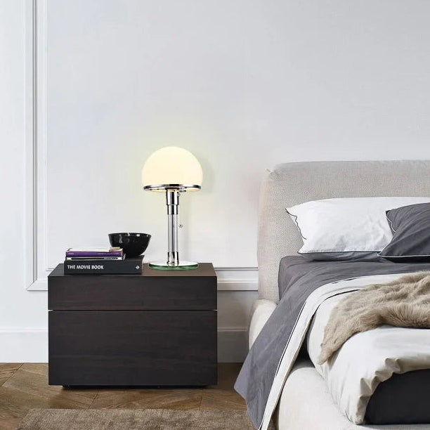 Mela Bauhaus Style Opal Glass Table Lamp | Celestre
