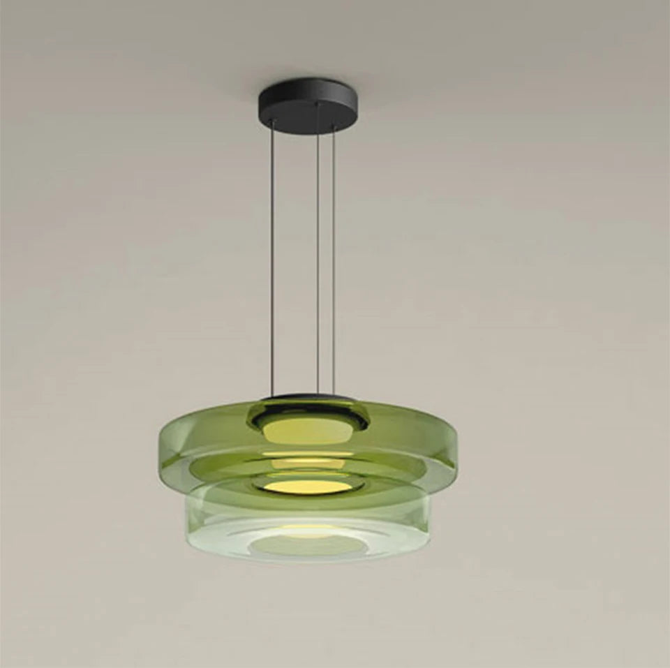 Irva Italian Glass Pendant light Green | Celestre