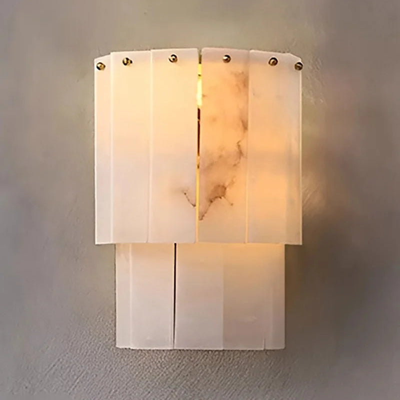 Winza Tiered Alabaster Wall Light Double | Celestre