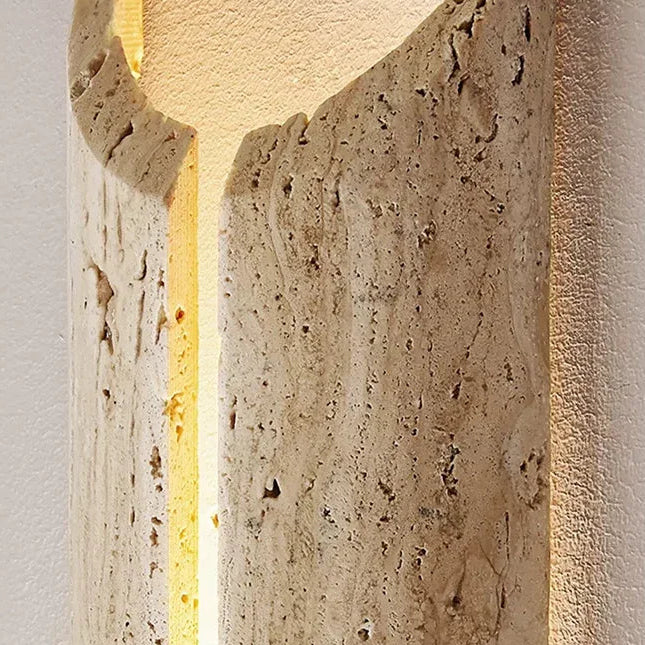 Tira Travertine Cylindrical Slit Wall Light | Celestre