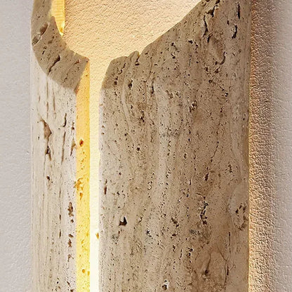 Tira Travertine Cylindrical Slit Wall Light | Celestre