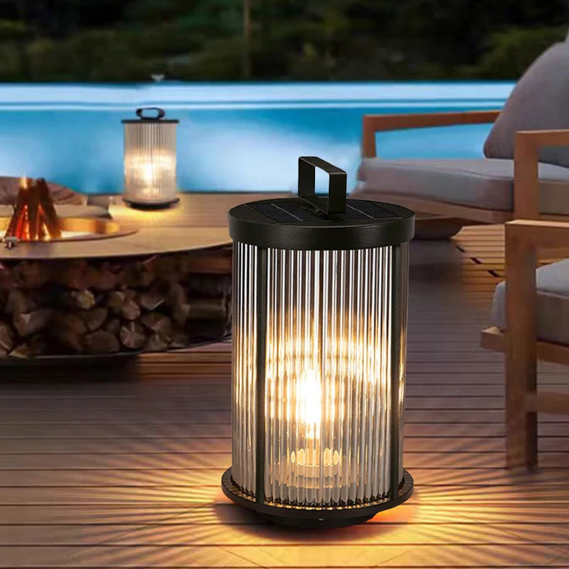 Dali Solar Fluted Outdoor Floor Lamp H 30 cm | Celestre