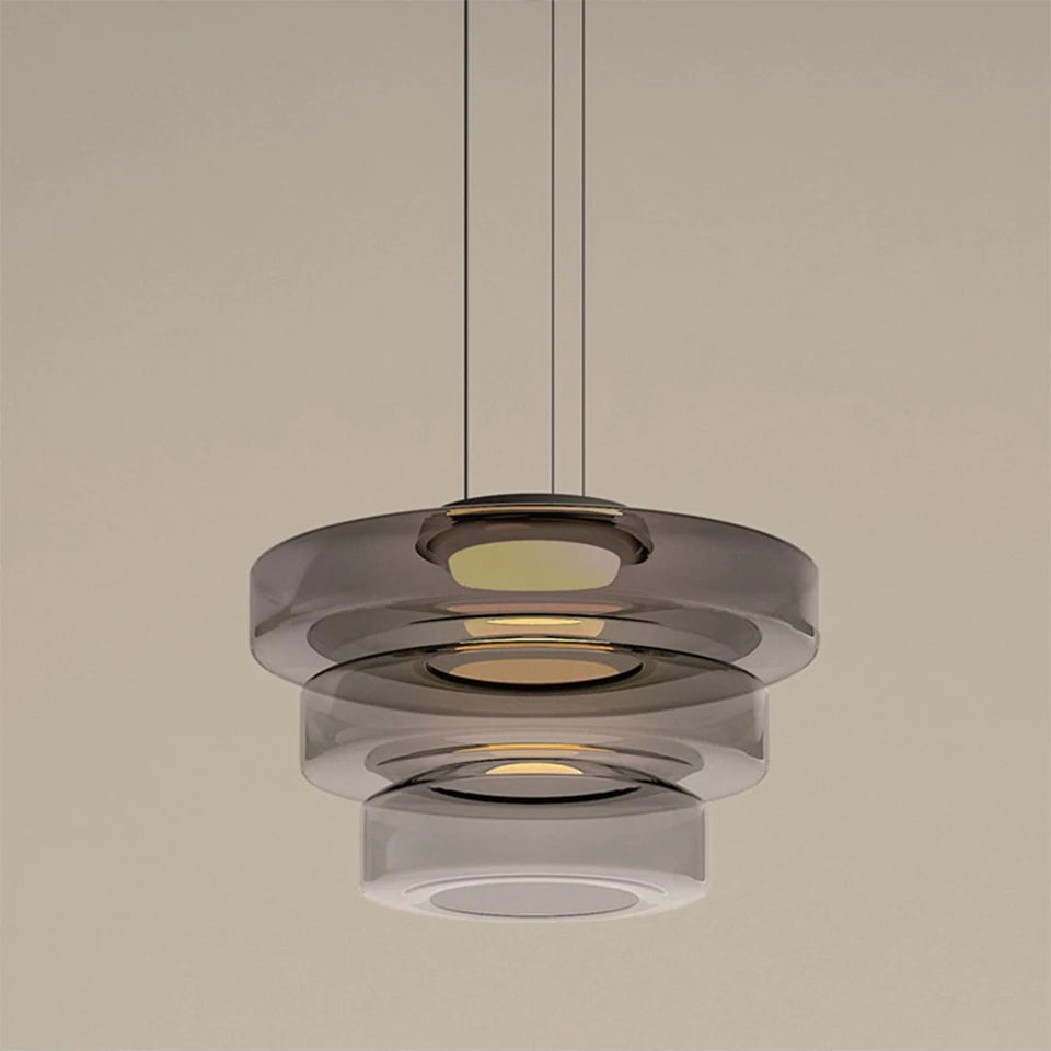 Irva Italian Glass Pendant light Smoke Gray D 25cm D 35cm D 45cm | Celestre