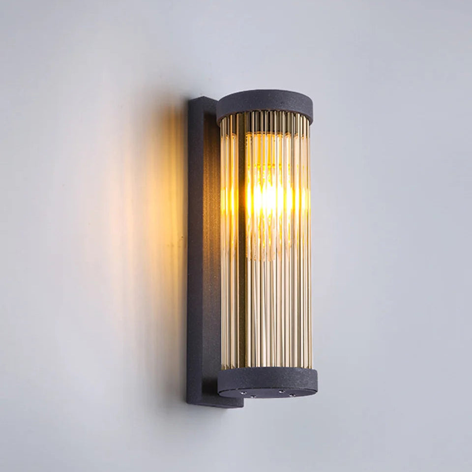 Etia Solar Ribbed Outdoor Wall Light H 57.5 cm Cold | Celestre